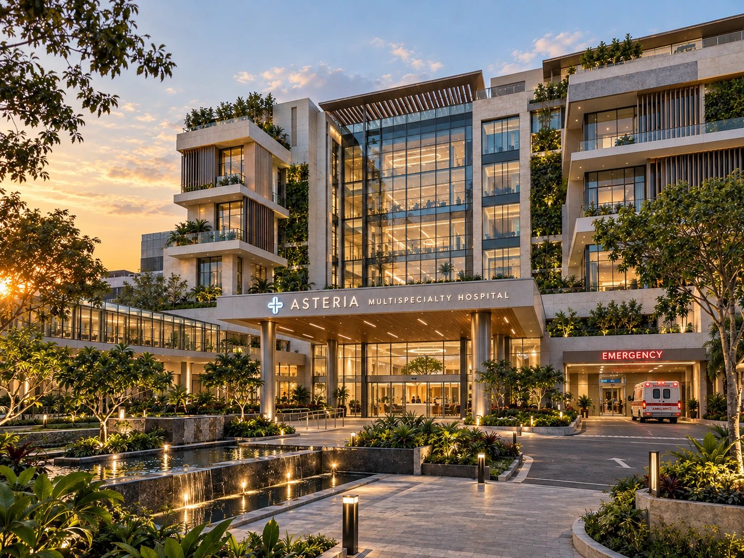 Modern Multi-Specialty Hospital Exterior