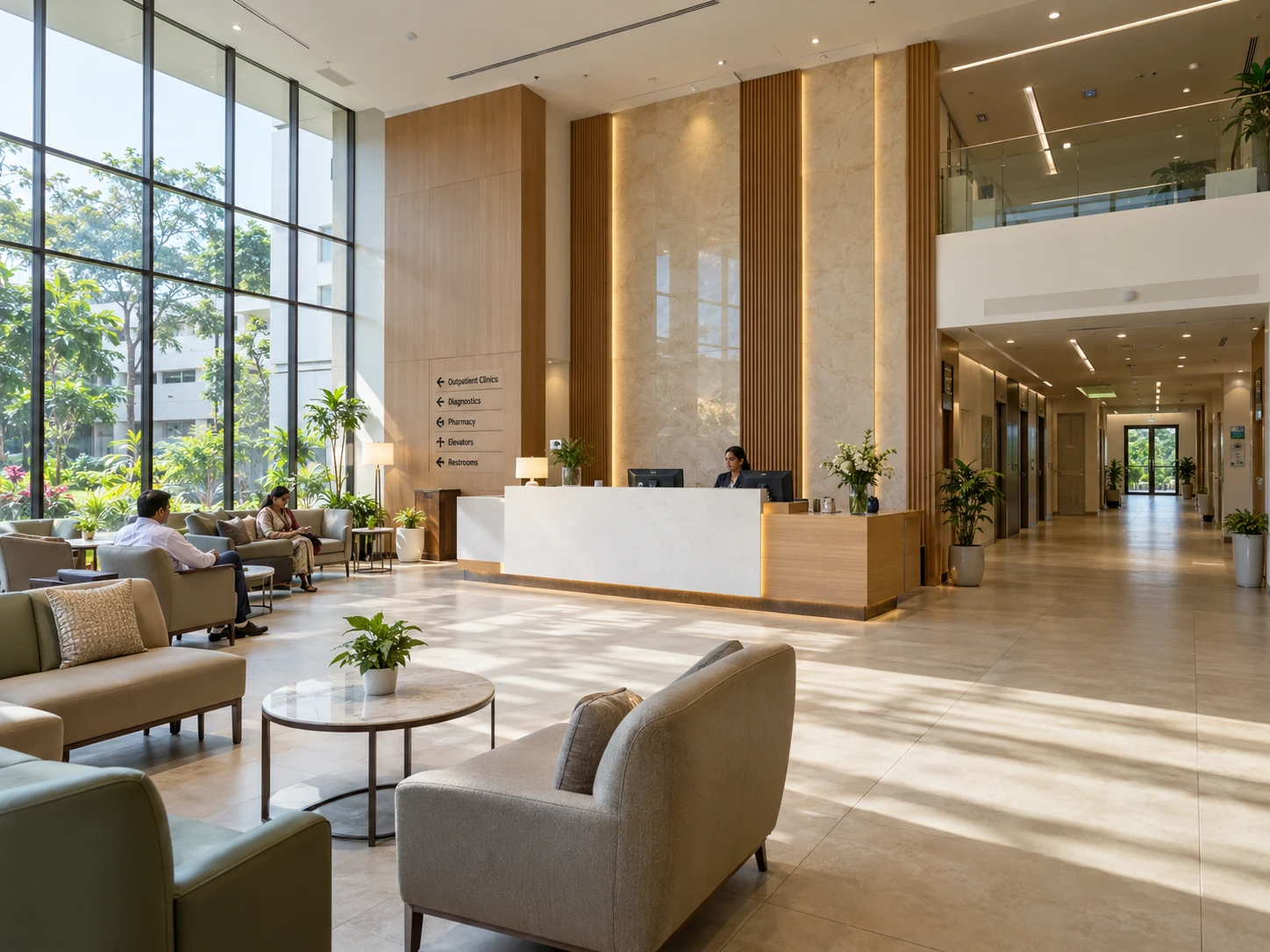 Luxury Hospital Reception & Healing Atrium